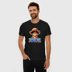 Футболка slim-fit Монки д Луффи one piece, цвет: черный — фото 2