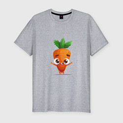 Мужская slim-футболка Морковка кавайная