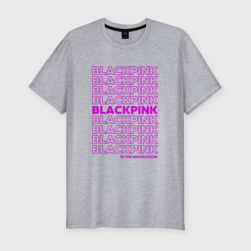 Мужская slim-футболка Blackpink kpop - музыкальная группа из Кореи / Меланж – фото 1