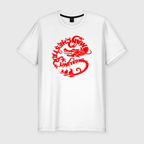 Мужская slim-футболка Manchester dragon / Белый – фото 1