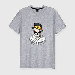 Мужская slim-футболка Череп циркового клоуна