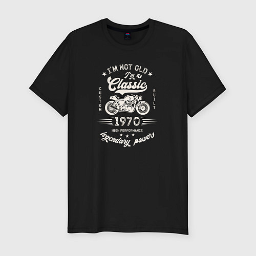 Мужская slim-футболка Классика 1970 / Черный – фото 1