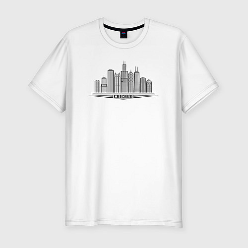Мужская slim-футболка USA Chicago / Белый – фото 1
