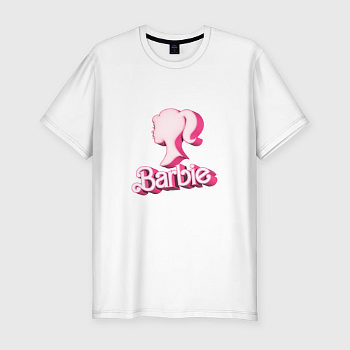Мужская slim-футболка Барби - объемная фигурка / Белый – фото 1