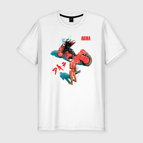 Мужская slim-футболка Akira киберпанк аниме и манга / Белый – фото 1