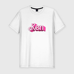 Мужская slim-футболка Кен - объемными розовыми буквами