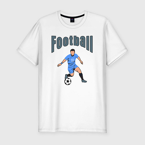 Мужская slim-футболка Футболист номер десять / Белый – фото 1
