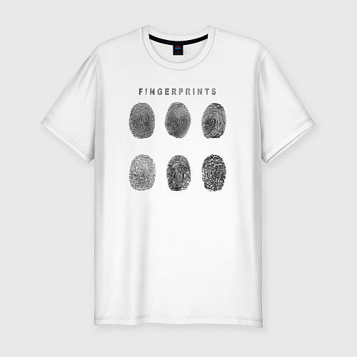 Мужская slim-футболка Fingerprints / Белый – фото 1