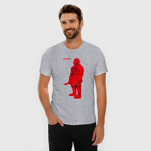 Мужская slim-футболка Кайман из дорохедоро / Меланж – фото 3