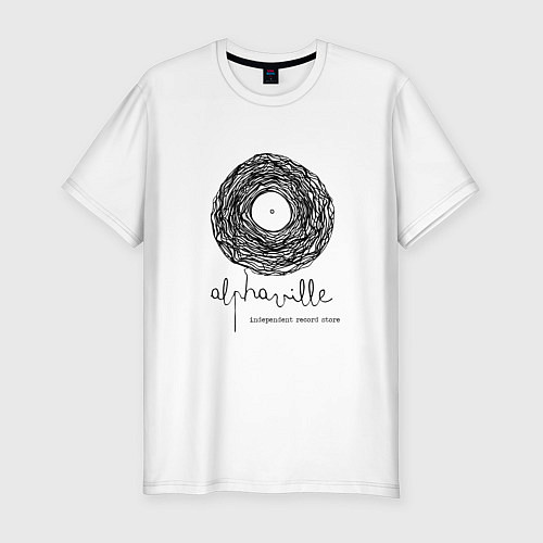 Мужская slim-футболка Alphaville - Vinyl independent label / Белый – фото 1