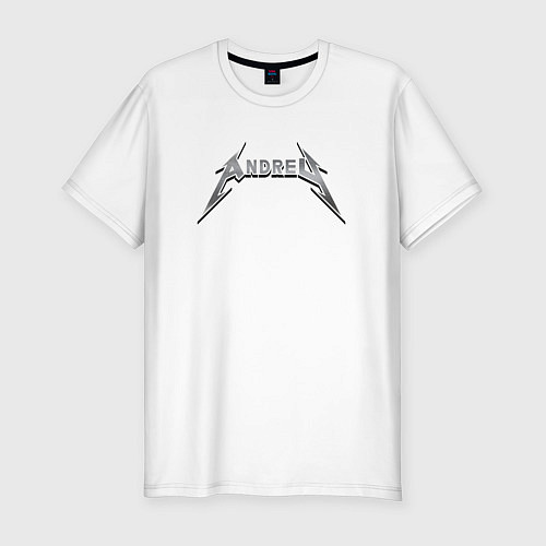 Мужская slim-футболка Андрей в стиле рок-группы Металлика / Белый – фото 1