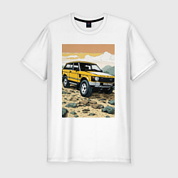 Мужская slim-футболка Land Rover discovery