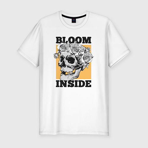 Мужская slim-футболка Bloom inside / Белый – фото 1