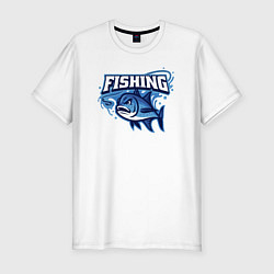 Футболка slim-fit Fishing style, цвет: белый