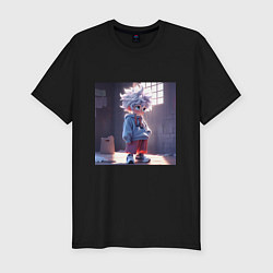 Мужская slim-футболка Killua Zoldyck аниме персонаж из Hunter x Hunter