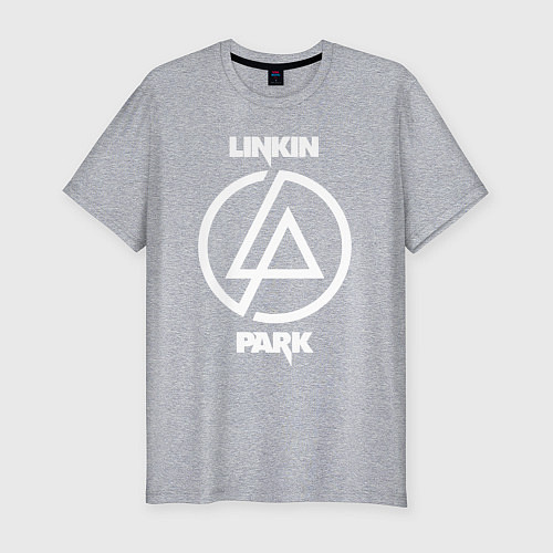 Мужская slim-футболка Linkin Park logo / Меланж – фото 1