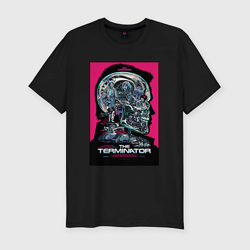 Мужская slim-футболка Terminator 1 / Черный – фото 1