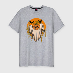 Футболка slim-fit Призрак хэллоуина, цвет: меланж