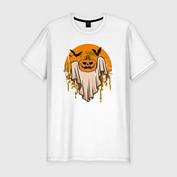 Мужская slim-футболка Призрак хэллоуина