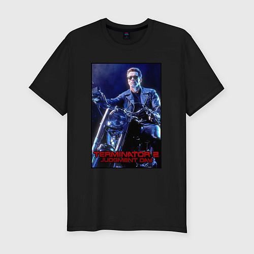 Мужская slim-футболка T2 - Arnold / Черный – фото 1