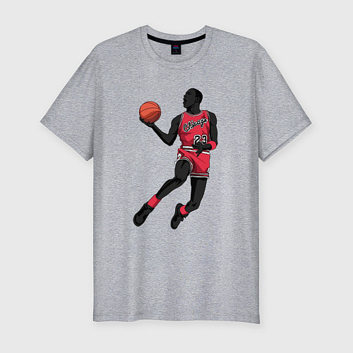 Мужская slim-футболка Retro Jordan / Меланж – фото 1