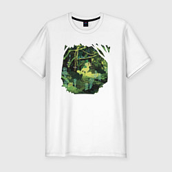 Мужская slim-футболка Лес принцессы Мононоке