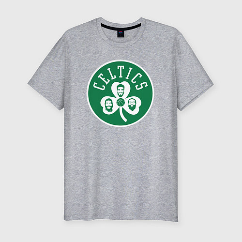 Мужская slim-футболка Celtics players / Меланж – фото 1