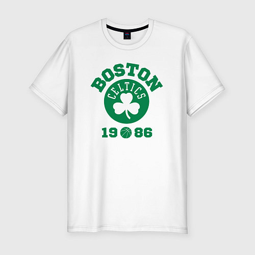 Мужская slim-футболка Boston Celtics 1986 / Белый – фото 1