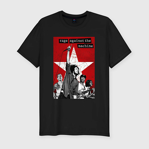 Мужская slim-футболка Rage Against the Machine - group / Черный – фото 1