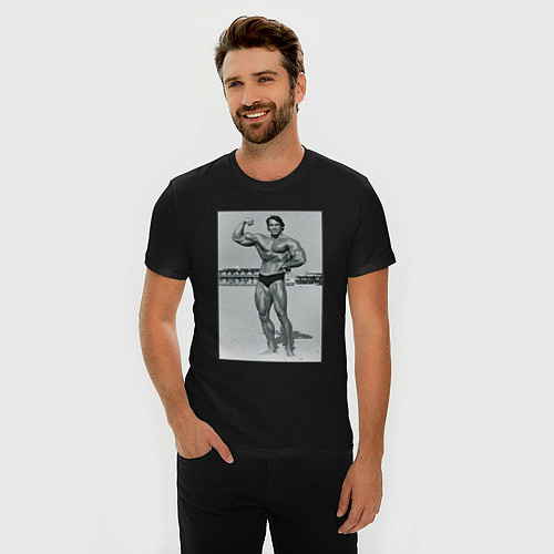 Мужская slim-футболка Mister Schwarzenegger / Черный – фото 3