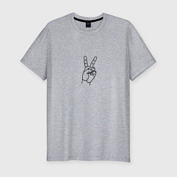 Мужская slim-футболка Два пальца пис