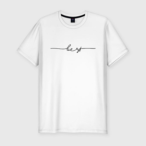 Мужская slim-футболка Бест линия / Белый – фото 1