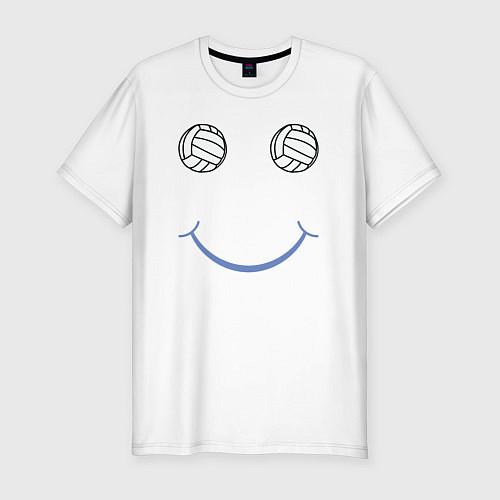 Мужская slim-футболка Волейбольный позитив / Белый – фото 1
