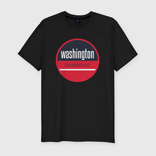 Мужская slim-футболка Washington basketball / Черный – фото 1