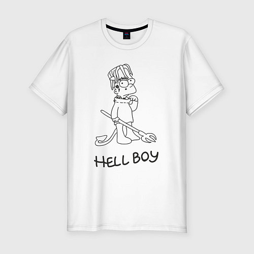 Мужская slim-футболка Bart hellboy Lill Peep / Белый – фото 1