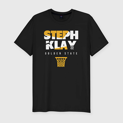 Мужская slim-футболка Steph and Klay / Черный – фото 1
