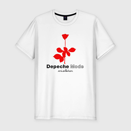 Мужская slim-футболка Depeche Mode - Violator album logo / Белый – фото 1