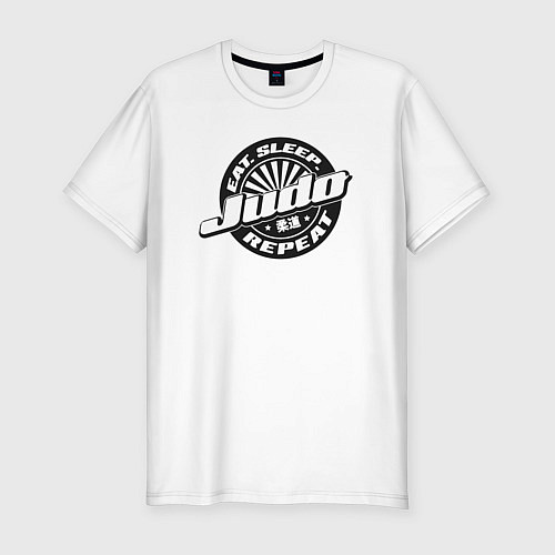 Мужская slim-футболка Дзюдо день / Белый – фото 1