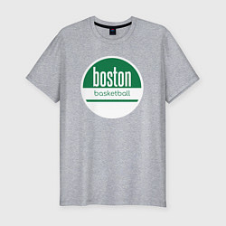 Футболка slim-fit Boston basket, цвет: меланж