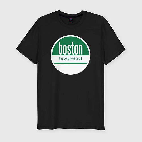 Мужская slim-футболка Boston basket / Черный – фото 1