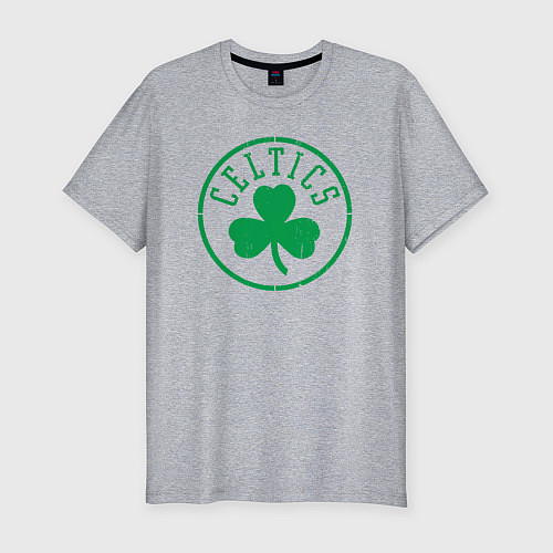 Мужская slim-футболка Boston Celtics clover / Меланж – фото 1