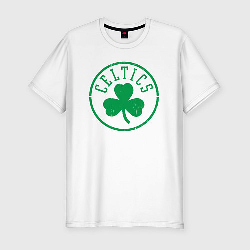 Мужская slim-футболка Boston Celtics clover / Белый – фото 1