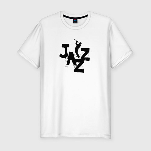 Мужская slim-футболка Jazz theme / Белый – фото 1
