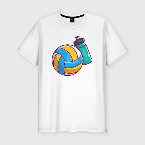 Мужская slim-футболка Здоровый волейбол / Белый – фото 1