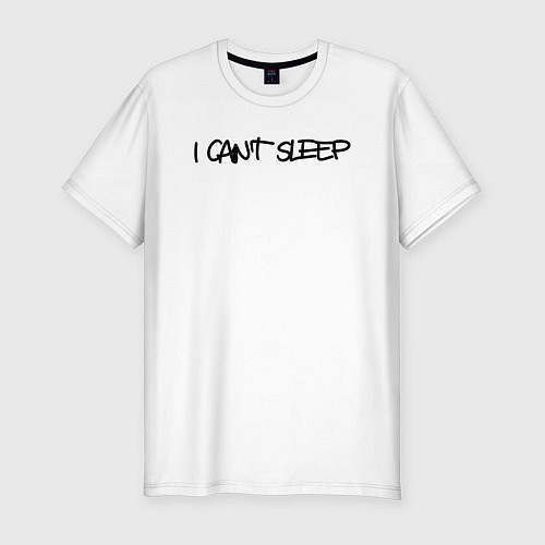 Мужская slim-футболка I cant sleep / Белый – фото 1