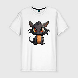 Футболка slim-fit Дракончик чудо с крыльями, цвет: белый