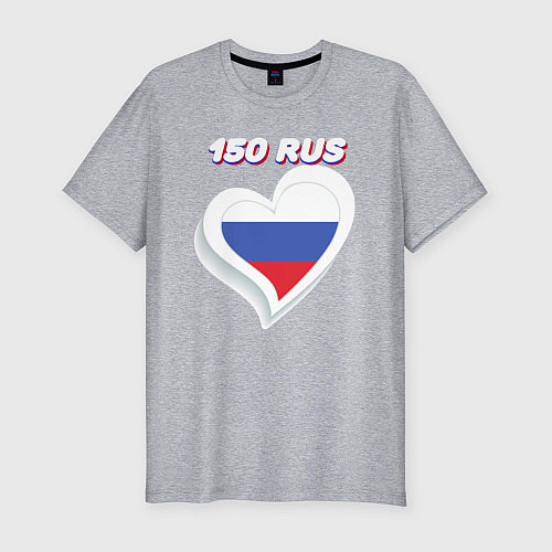 Мужская slim-футболка 150 регион Московская область / Меланж – фото 1