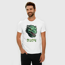 Футболка slim-fit Красивый дракон 2024, цвет: белый — фото 2