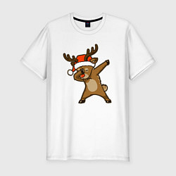Футболка slim-fit Dabbing deer, цвет: белый