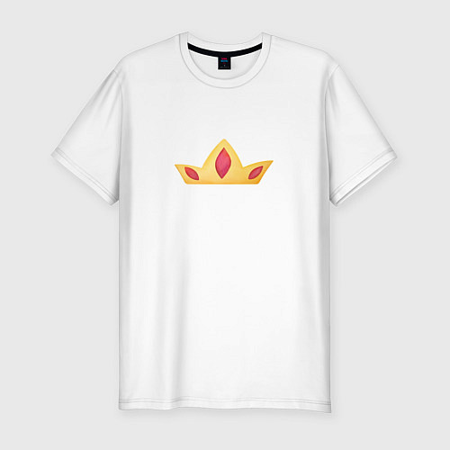 Мужская slim-футболка Золотая корона с драгоценными камнями / Белый – фото 1